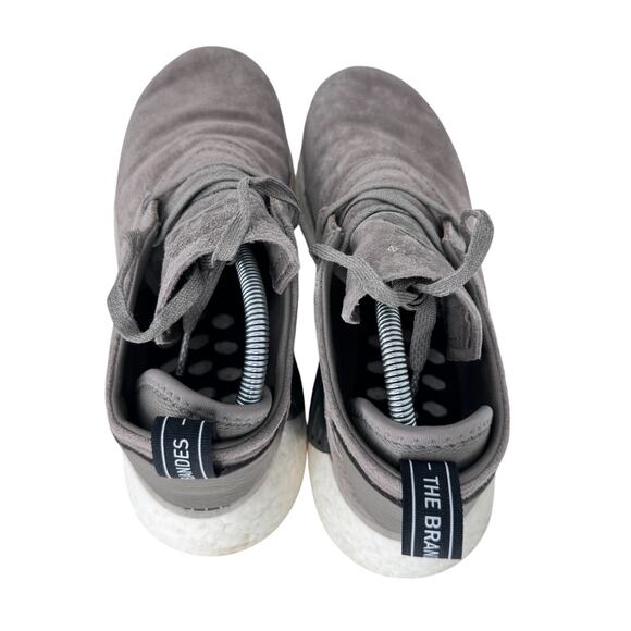 adidas Boost Running Shoes Men's 8.5 Gray Suede Athletic‎ Lace Up Low Top 675001 - Picture 4 of 11